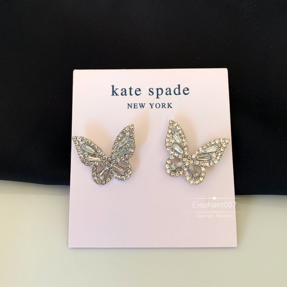 Kate Spade Earrings Crystal Butterfly 